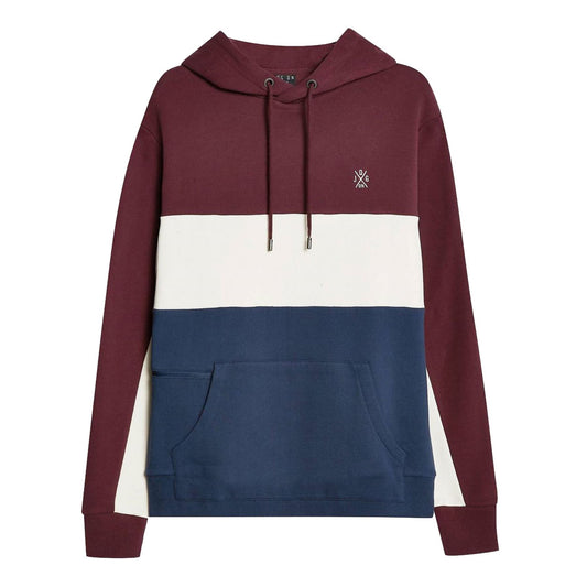 Jog On: Burgundy/Cream/Navy Panel Hoodie