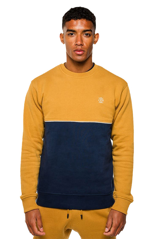 Jog On: Premium Honey/Navy Panel Sweatshirt