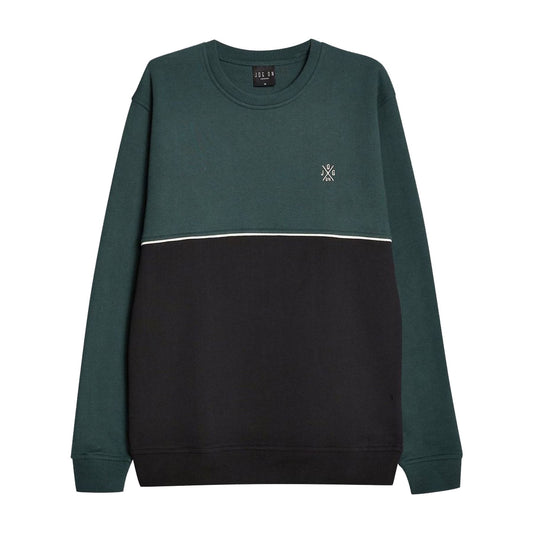 Jog On: Premium Deep Green/Black Panel Sweatshirt