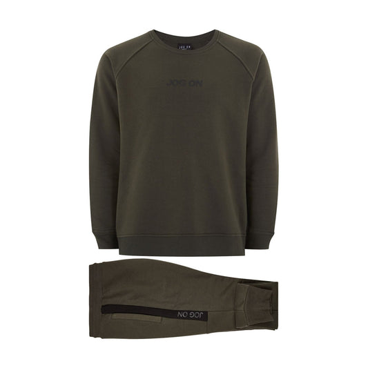 Premium Green And Black Sweatshirt And Joggers Co-Ordinated Set