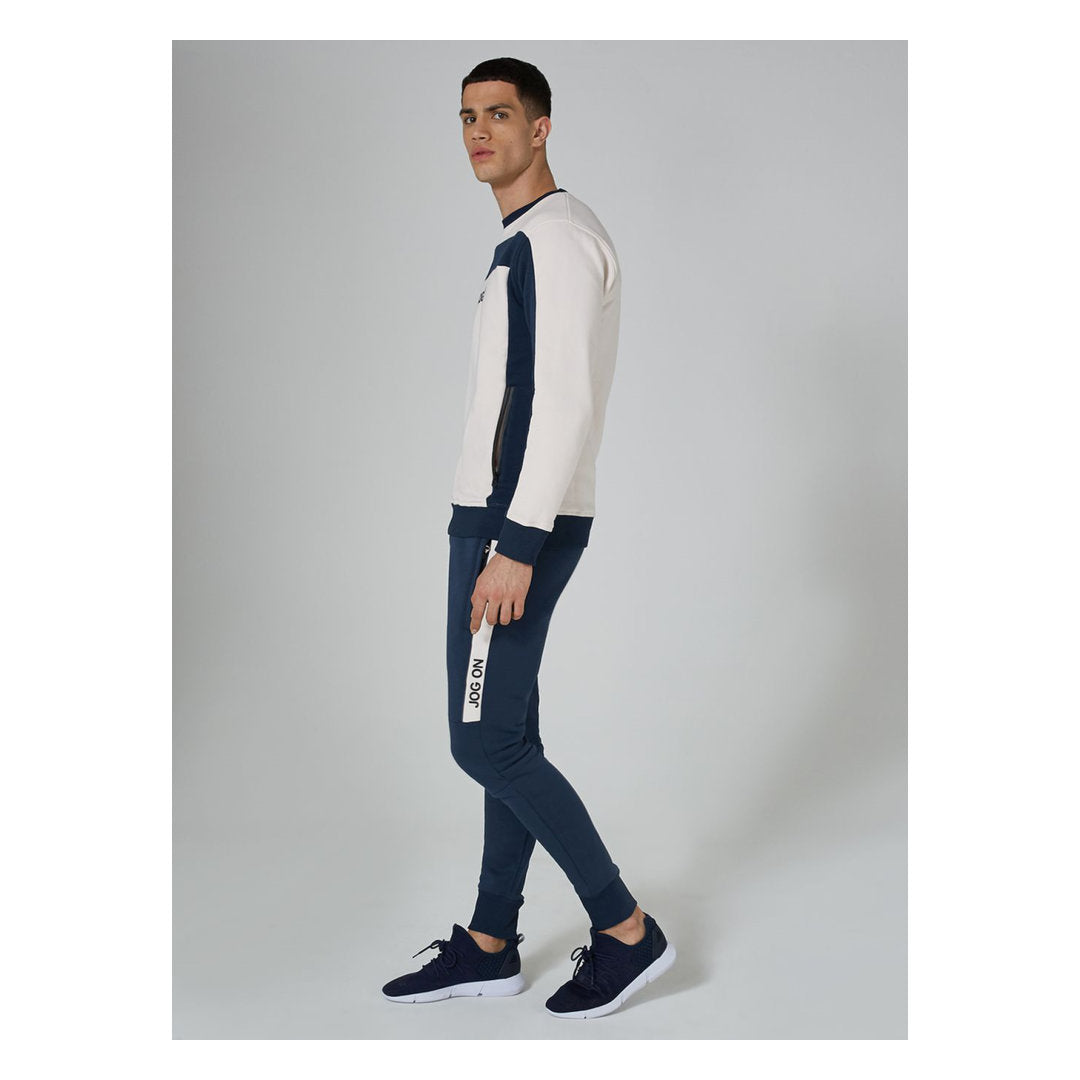 Premium Navy And Cream Joggers